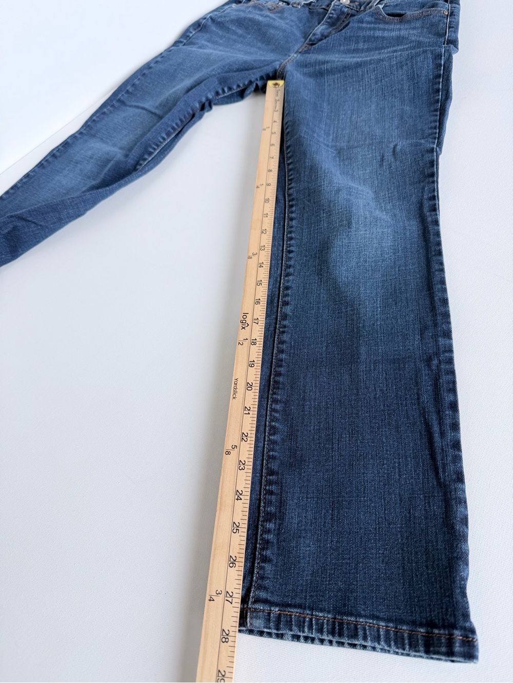 Levi’s 505 Straight Leg Jeans 29 Medium Wash Y2K Flap Pocket Denim - Picture 7 of 12